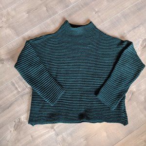 Twik Forest Green Mock Neck Wool & Alpaca Sweater